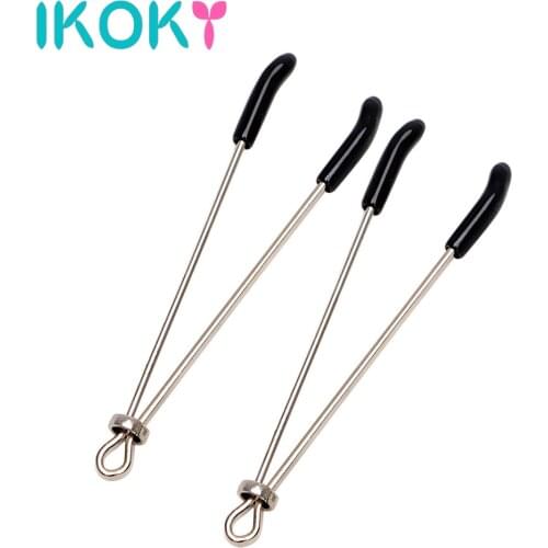 IKOKY Stainless Steel Nipple Stimulator Nipple Clamps Breast Clips Flirting Teasing Adult Games Sex Toys for Couple Erotic Toys