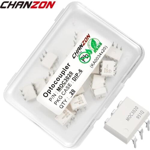 MOC3020 MOC3020M DIP DIP6 Optocoupler Photoelectric Optoisolator Opto Triac Coupler New and Original IC In Stock Chanzon
