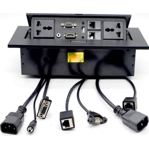 Special Hot Selling New K514 Multimedia Desktop Universal power jack Free Connection box office conference Table Socket