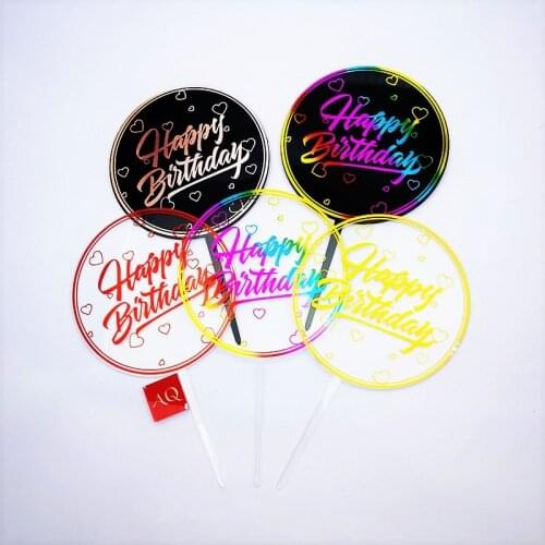 New Happy Birthday Cake Topper Birthday Acrylic Cake Topper For Kids Birthday Party Cake Decorations Baby Shower