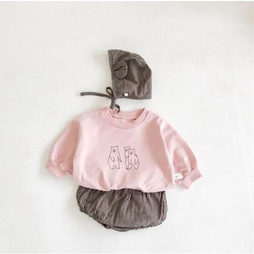 Autumn Newborn Baby Girl Clothes Cartoon Print Baby Hoodies with Optional Shorts and Bunny Hat Baby Outfit Boy Clothing Sets