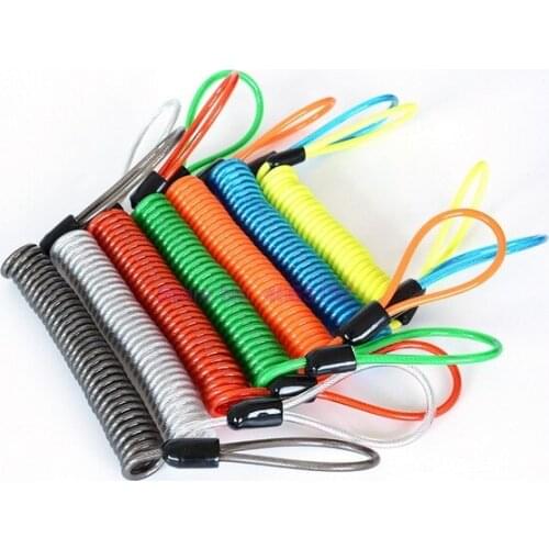 By DHL 500pcs 1.2m 1.5m Disc Lock Security Anti Thief Motorbike Motorcycle Wheel Disc Brake Bag And Reminder Spring Cable