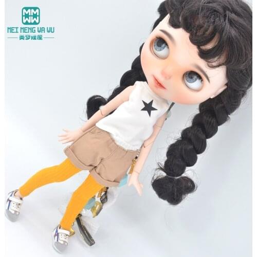 Fits Blyth clothes Azone OB23 OB24 Toys doll accessories Fashion T-shirt vest, denim shorts