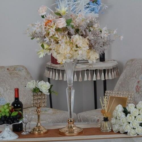 IMUWEN 10 PCS Vases Metal Candle Holders Candlesticks Wedding Centerpieces Event Flower Road Lead Home Decoration