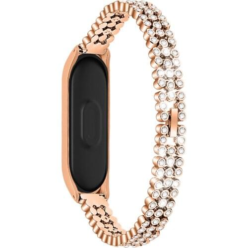 SOONHUA Watch Strap Stainless Steel Watch Band Straps With Frame For Xiaomi Mi Band 3/4 Watch Accessories