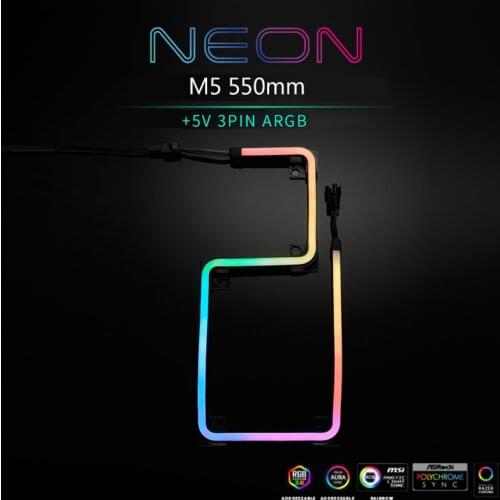 PHANTEKS Light strip A-RGB 5V 3PIN Computer Case Decoration LED Strip shape DIY Neon M1 M5 550mm 1000mm Light support AURA