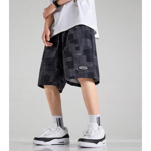 WWKK 2021 Summer Cargo Shorts Men Trend Brand Mens Casual Letter Print Knee Length Pants High Street Wild Shorts Male