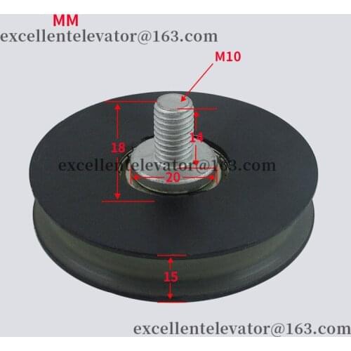 Elevator Door Hanger Roller 72x15x6201 With Axle M10 Ground Groove Painted Surface OD72mm W15mm Bearing 6201 1 Pack=10 Pieces
