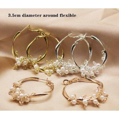 Zerong C Shaped Earring 2020 Korean New Simple Imitation Pearl Small Hoop Earrings For Women jewelry decoration