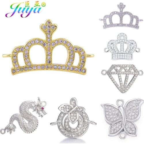 Juya DIY Bracelets Components Animal Dragon Butterfly Crown Charm Connectors For Women Fashion Jewelry Bracelet Necklace Making