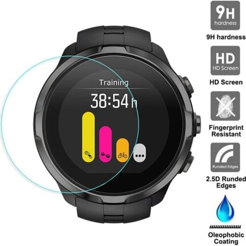1 pc for SUUNTO 9 Tempered Film Clear Ultra Film Tempered Glass Screen Protector for SUUNTO 9 Smart Watch Screen Tempered Glass