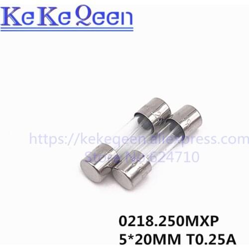 10pcs 5*20mm glass slow fuse T0.125A T0.25A T1A 250V 0218.125MXP 125mA T125MA 0218.250MXP 250mA T250MA 0218001.MXP 1A