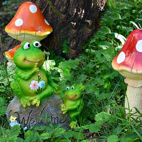 3D Creative Garden Frog Statue Resin Figurine Yard Art Ornament Decoration For Home Garden Plant Bonsai Decor Dropshipping