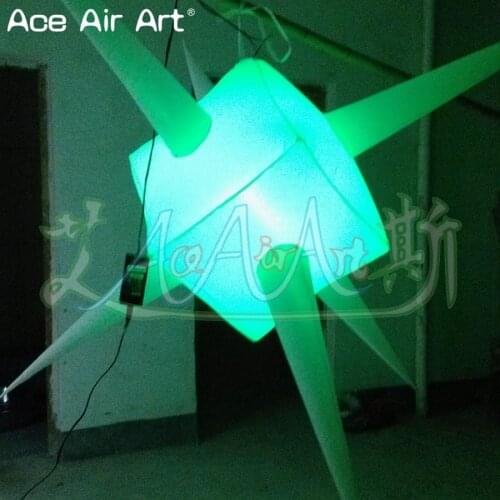 4 pcs Cheap colourful and special stars balloon inflatable LED square planet for party club decoration