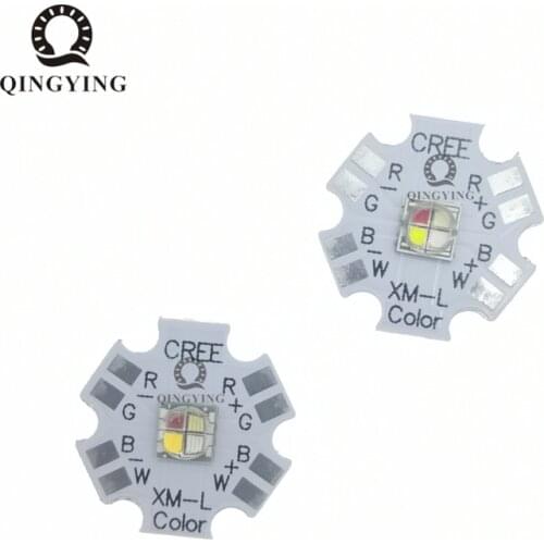 5pcs 10w Cree XLamp XM-L XML RGBW RGB White or RGB Warm White Color High Power LED Emitter 4 Chip With 20mm Star PCB Heatsink