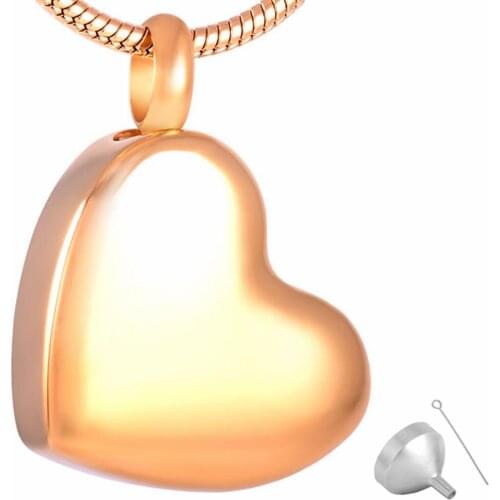 8405 Shiny Stainless Steel Pendant Cremation Necklace 24K
