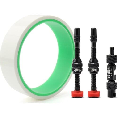 Bicycle Rim Accessories Tubeless Presta No Tube Tire Tape Pad Sealing Rim Tape Set Tubeless Valve 60MM Valve Rim Tape Bicycle