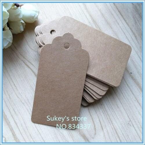 50pcs Kraft paper Blank price Hang tag Retro Gift decorate Hang tag 4.5x9cm