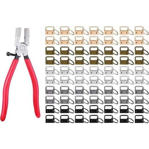 32mm 5 Colors Key Fob Hardware with Key Fob Pliers,Glass Running Pliers Tools with Jaws,for Key Fob Hardware Install