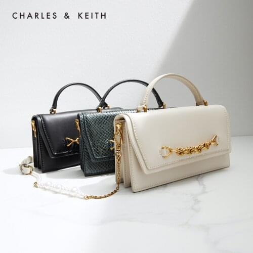 CHARLES＆KEITH New Arrival for Autumn 2021 CK6-10701130 Ladies metal chain portable messenger wallet
