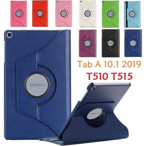 For Samsung Tab A 2019 10.1'' T510 T515 Case 360 Rotating Smart Auto-Sleep PU Stand Cover for Samsung SM-T510 T515 10.1'' Cover