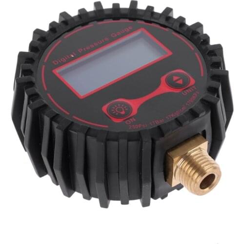 0-250 PSI Digital Tire Pressure Guage 1/4" with Flashlight for Car Vehicle Bicycle Motorcycle Tyre Inflator Gauge