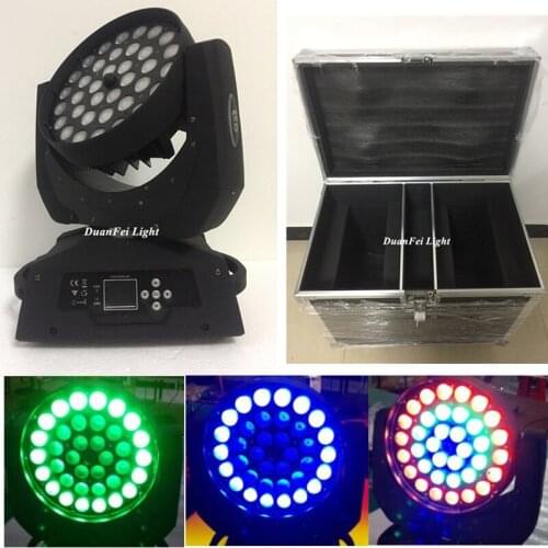 DuanFei Light 4pcs/lot with flightcase High Brightness rgbw 4in1 36x10w led moving head wash with zoom and circle control