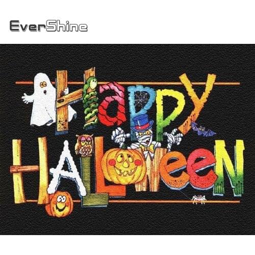 Evershine Diamond Painting Halloween Full Square Drill Cross Stitch Crystal Mosaic Cartoon Picture Rhinestones Wall Decoration