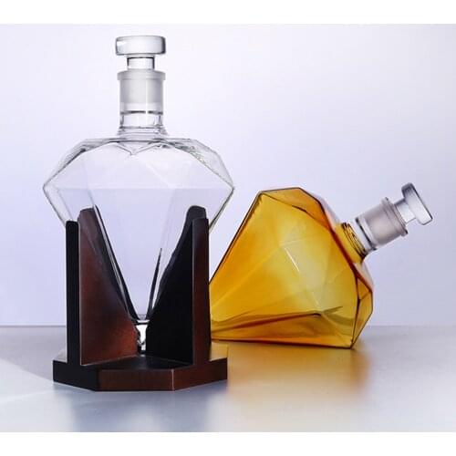 Diamond Whisky Decanter Clear Glass for Liquor Bourbon Vodka Wine Bottle Home Decor Club Tool Men Gifts