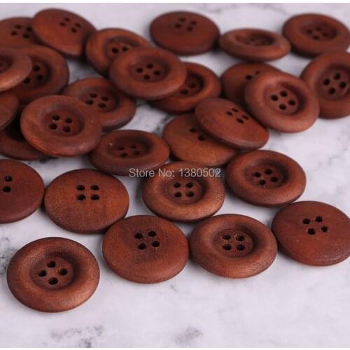 10PCS/lot 4Holes Retro Design Round Wood Buttons Clothing Sewing DIY for Scrapbooking craft
