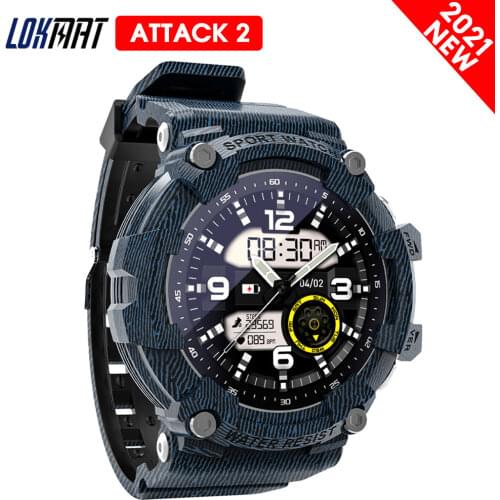 LOKMAT ATTACK 2 Smart Watch Fitness Tracker Full Touch Screen Heart Rate Monitor Bluetooth Sport Smartwatch Men For Android iOS