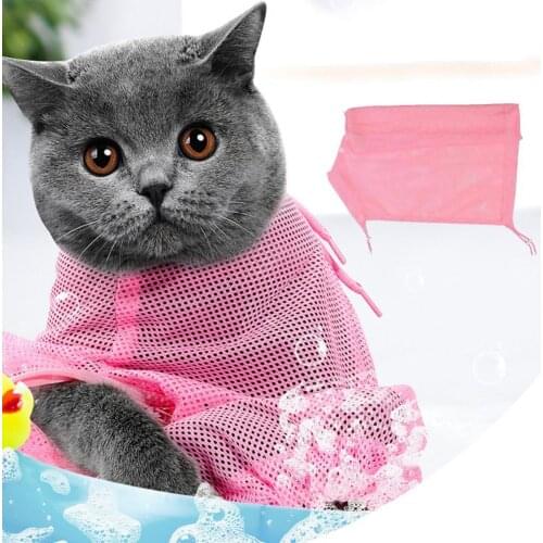 Cat Washing Bag Anti-scratch Mesh Bathing Bag Pet Cleaning Supplies For Bathroom Breathable Protection Cat Cleaning Supplies
