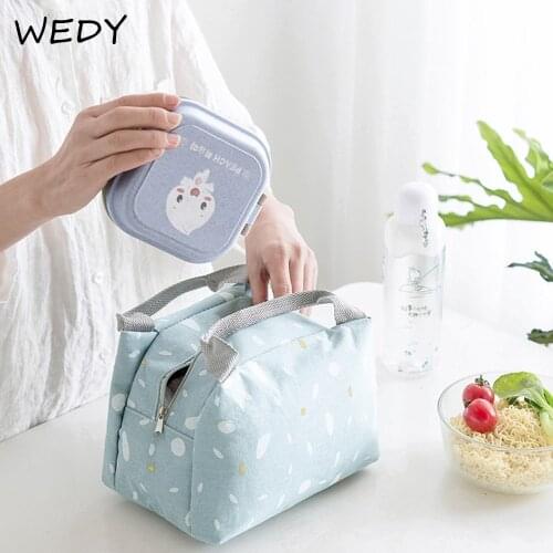 New Portable Lunch Bag Japan Style Insulated Lunch Box Bag Children Lunch Bags Picnic Food Storage Pouch Women Small Tote Bag
