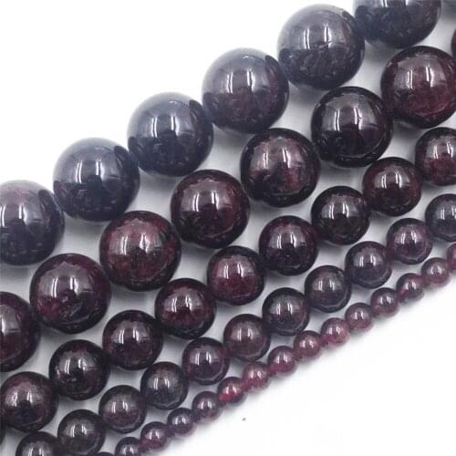 NEW 5A Quality Round Natural Garnet brown stone bead for DIY Bracelet jewelry materials wholesale