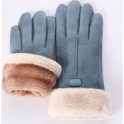 New Fashion 2020 Women Gloves Autumn Winter Cute Furry Warm Mitts Full Finger Mittens Women Outdoor Sport Female Gloves Screen
