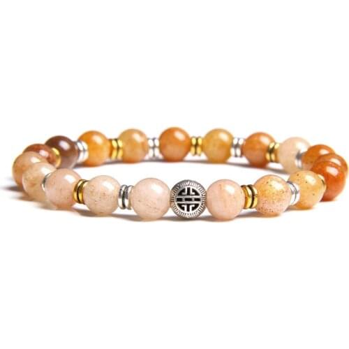 Wholesale Natural stone beads gold silver color charm bracelet for women men friendship lucky beaded stone bracelet gifts diy