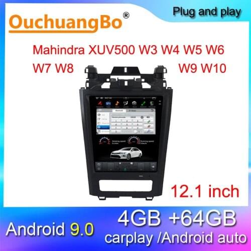 Ouchuangbo radio gps stereo for 12.1 inch Mahindra XUV500 W3 W4 W5 W6 W7 W8 W9 W10 Android 9.0 multimedia media IPS screen
