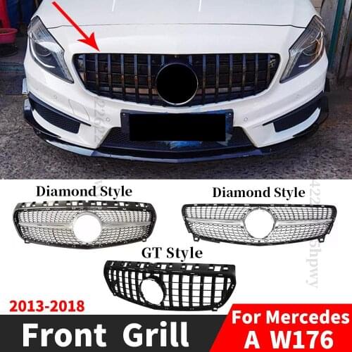 Front Grille Racing Grill Mesh Tuning Accessories For Mercedes A W176 2013 2014 2015 2016 2017 2018 A180 A200 A260 GT Diamond