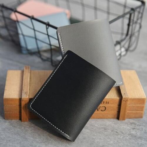 Casual Mens Wallets Leather Solid Luxury Wallet Pu Leather Slim Bifold Short Purses Credit Card Holder Business Female Purse