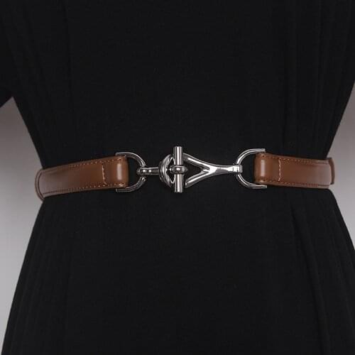 Cow Leather Waist Belt for Women Slim Waistband Hook Buckle Adjustable BIg Size Genuine Leather Belt Dress Shirt Decoration 2021