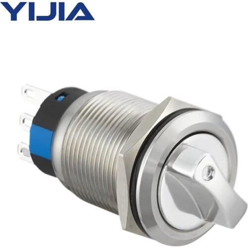 19mm 2NO2NC Three Position Maintain Rotating Stainless Steel Selector Metal Button GQ19-22X/31/S