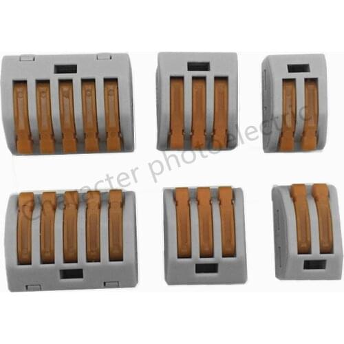 Universal Compact Wire Wiring Connector 2 pin/ 3pin / 5pin Conductor Terminal Block With Lever 5pcs/lot