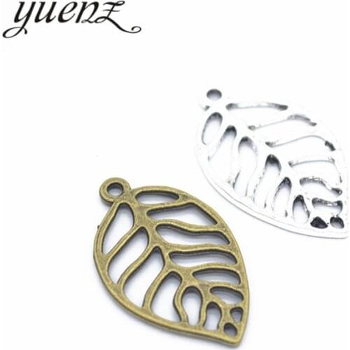 YuenZ 10pcs 2 Color Antique Silver color tree leaf Charms Metal Alloy Jewelry Diy Accessories 31*18mm Q330