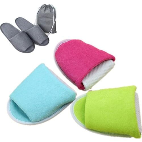 1pcs Travel Portable Slipper With Storage Bag Multiple Use Hotel Spa Folding House Home Guest Indoor Slippers Convenient