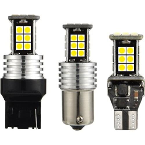 100pcs 200pcs 300pcs wholesale car T15 T20 Led Revers W16W 1156 Backup Light CANBUS Error Free 24SMD 3030 LED Lamp Tail Bulbs