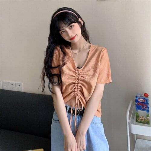 4 Colors 3 Sizes Simple Fashion Solid Regular Short Sleeve O-neck Top Female Women Tops T-shirt