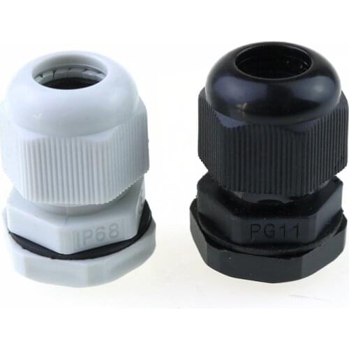 Promotion! 10 Pcs White Plastic PG11 Waterproof Cable Glands Connectors