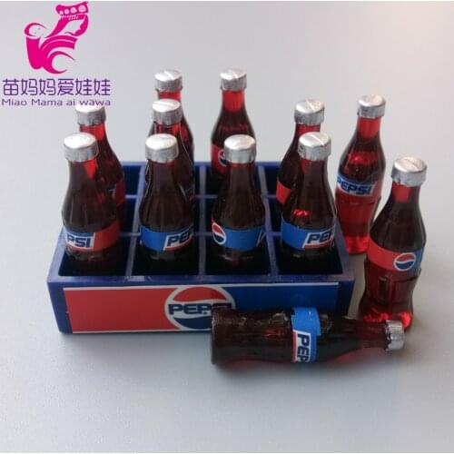 Doll House Accessories Mini Pepsi Bottle Toys Mini Wine Cola Bottle for Barbie Doll Licca Blythe Doll Drinks Food Cookie