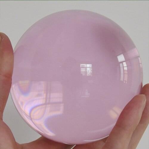 Asian Rare Natural Magic Quartz Pink Crystal Healing Ball Sphere 40mm Without Base