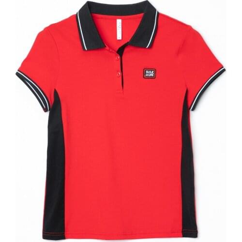 Baharcelin 2019 Summer Embroidery Slim Polo Shirt Tops women Girl Turn-down Collar Short Sleeve casual sports Top clothes